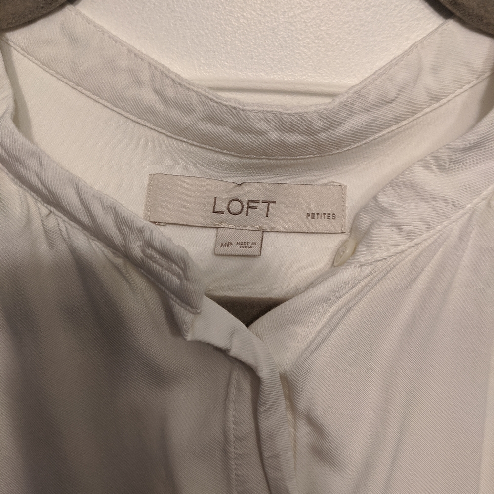 Loft Collarless Button Down Blouse - image 3
